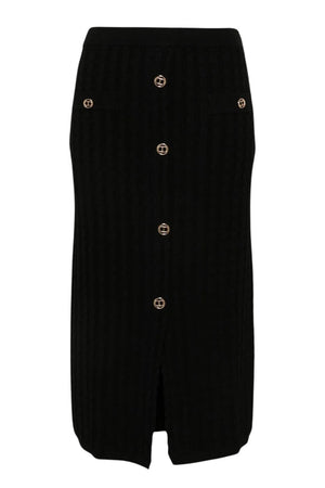 Longuette in maglia Twinset a trecce con bottoni finti