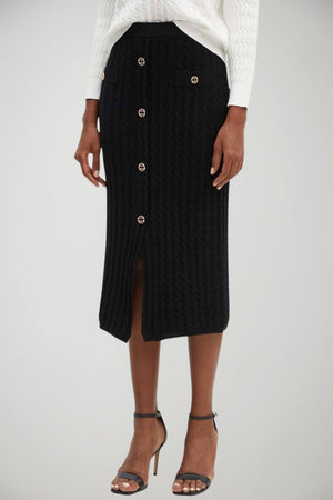 Longuette in maglia Twinset a trecce con bottoni finti