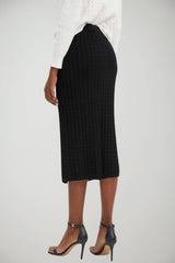 Longuette in maglia Twinset a trecce con bottoni finti
