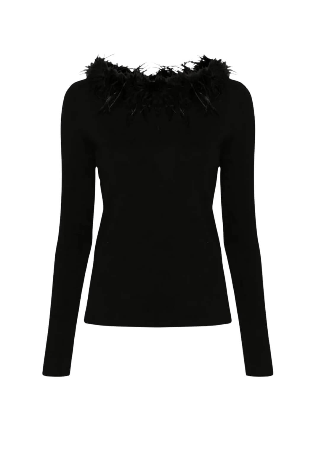 Maglia da donna Twinset con piume al collo 