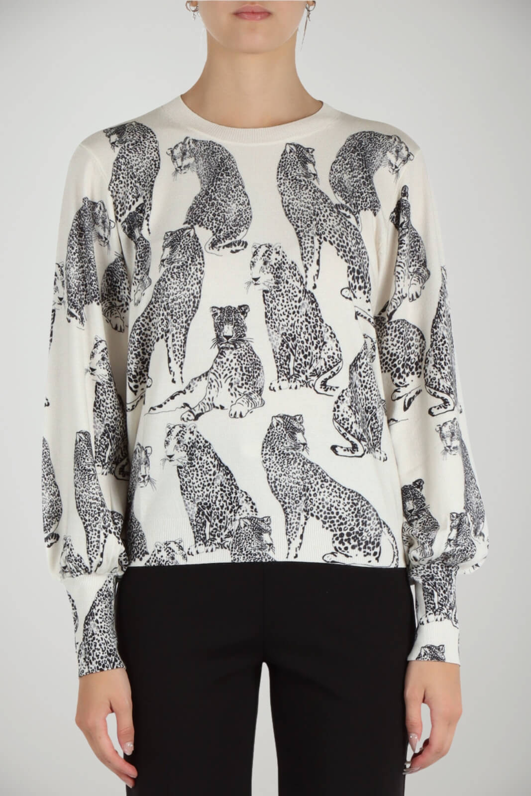 Maglia da donna Twinset con stampa giaguari all over