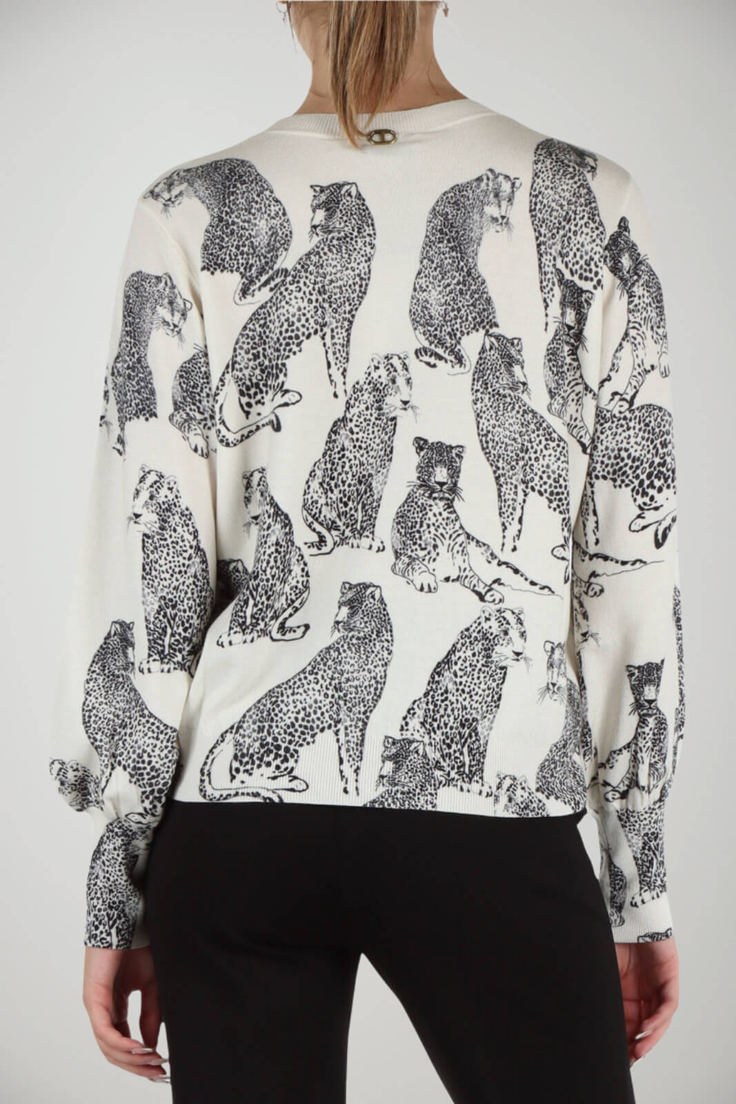 Maglia da donna Twinset con stampa giaguari all over