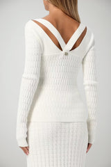 Maglia da donna Twinset con scollo a V e cut out sul retro