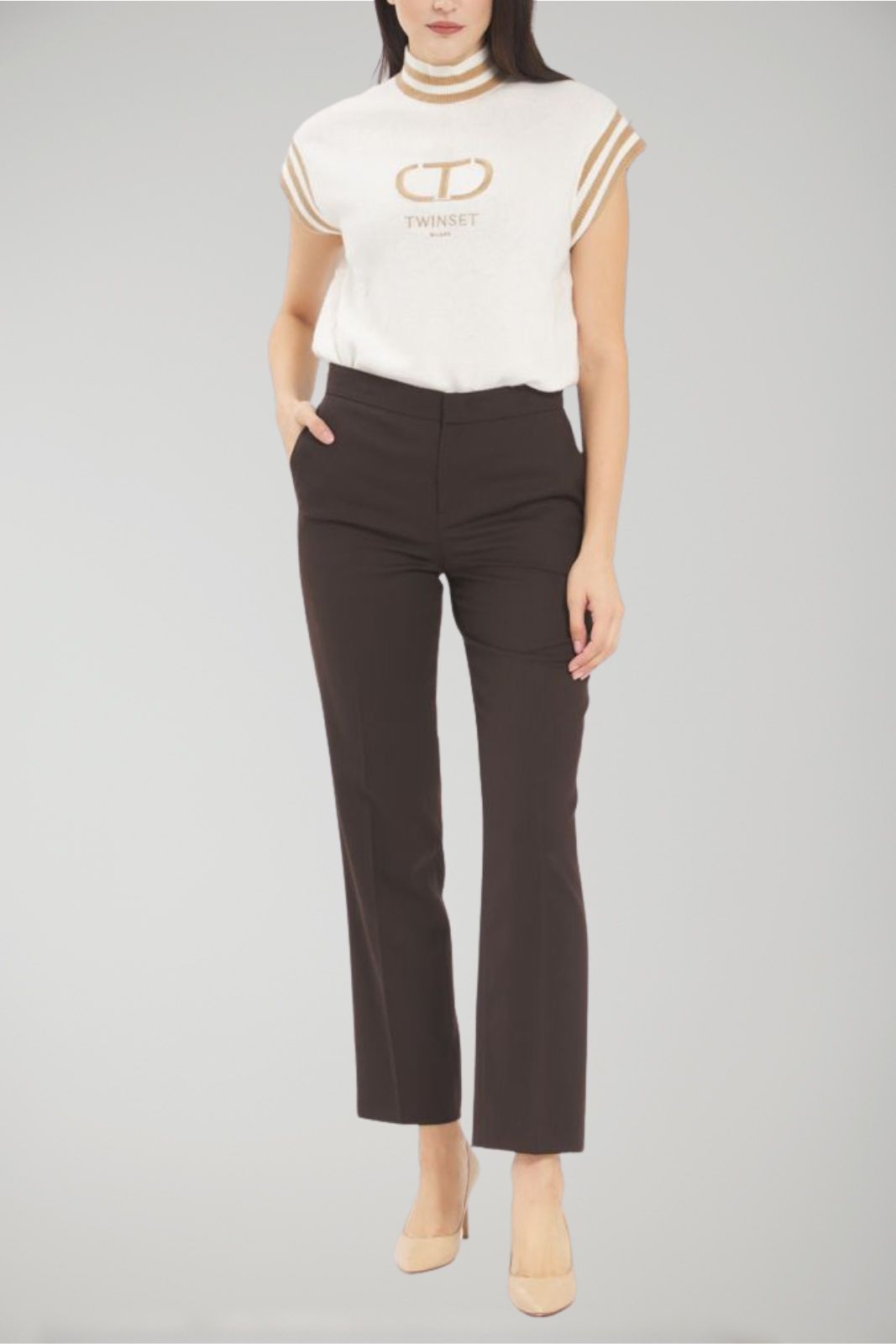 Pantaloni Twinset da donna in gabardina outfit