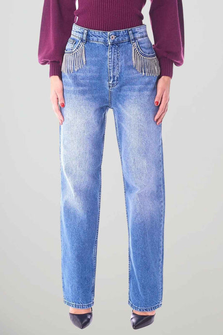 Twinset Actitude Jeans Donna con Strass sulle tasche