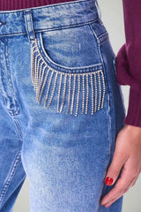 Twinset Actitude Jeans Donna con Strass sulle tasche