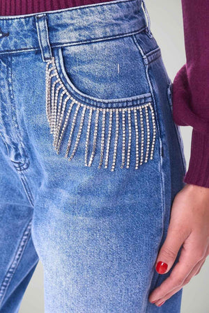 Twinset Actitude Jeans Donna con Strass sulle tasche