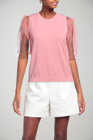 Twinset Milano Blusa Donna in filo con maniche in tulle