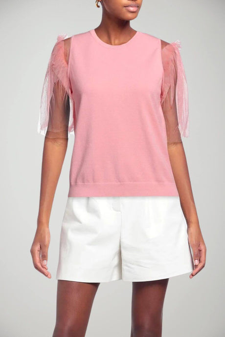 Twinset Milano Blusa Donna in filo con maniche in tulle