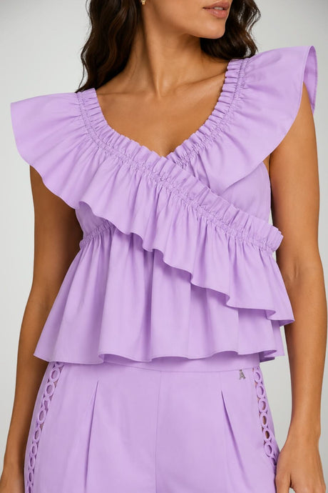 Top da donna Twinset Actitude smanicato con rouches