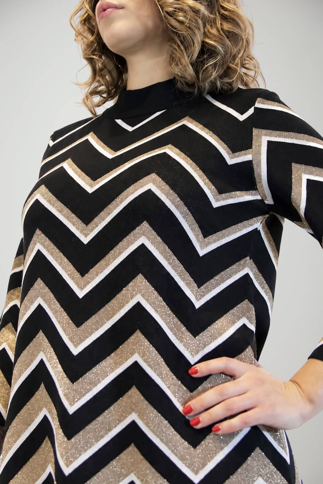Twinset Milano Abito Donna con Inserti Fantasia in Lurex