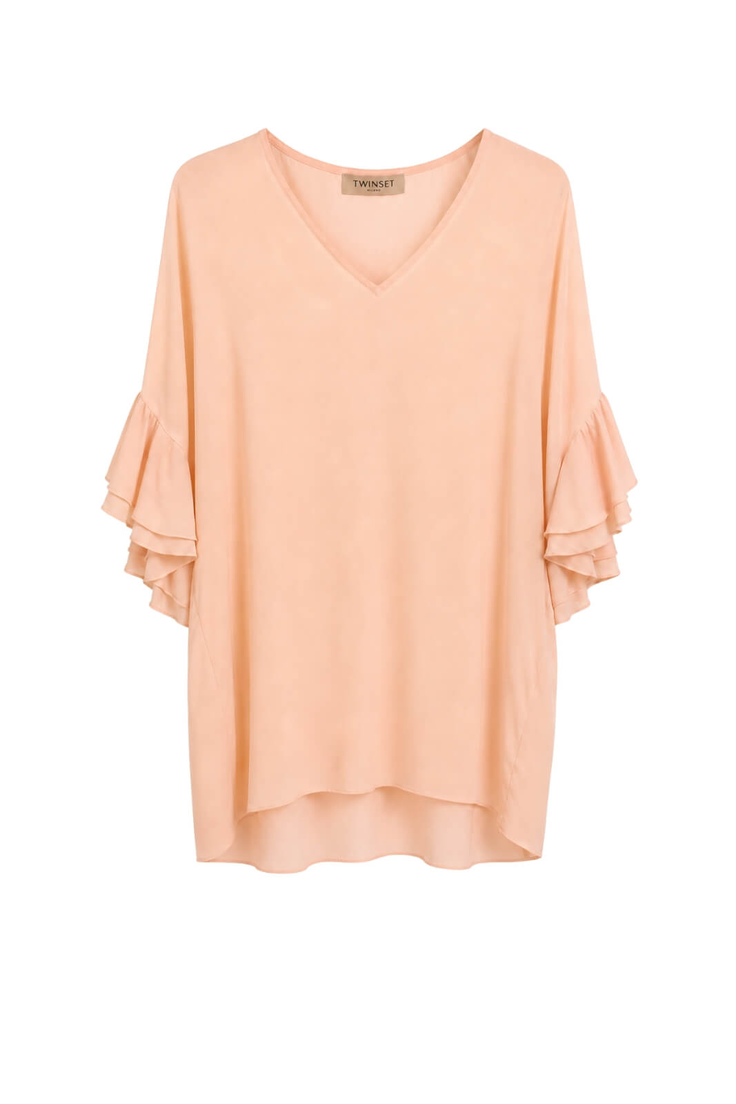 Twinset Milano Blusa Donna con Maniche ad Aletta