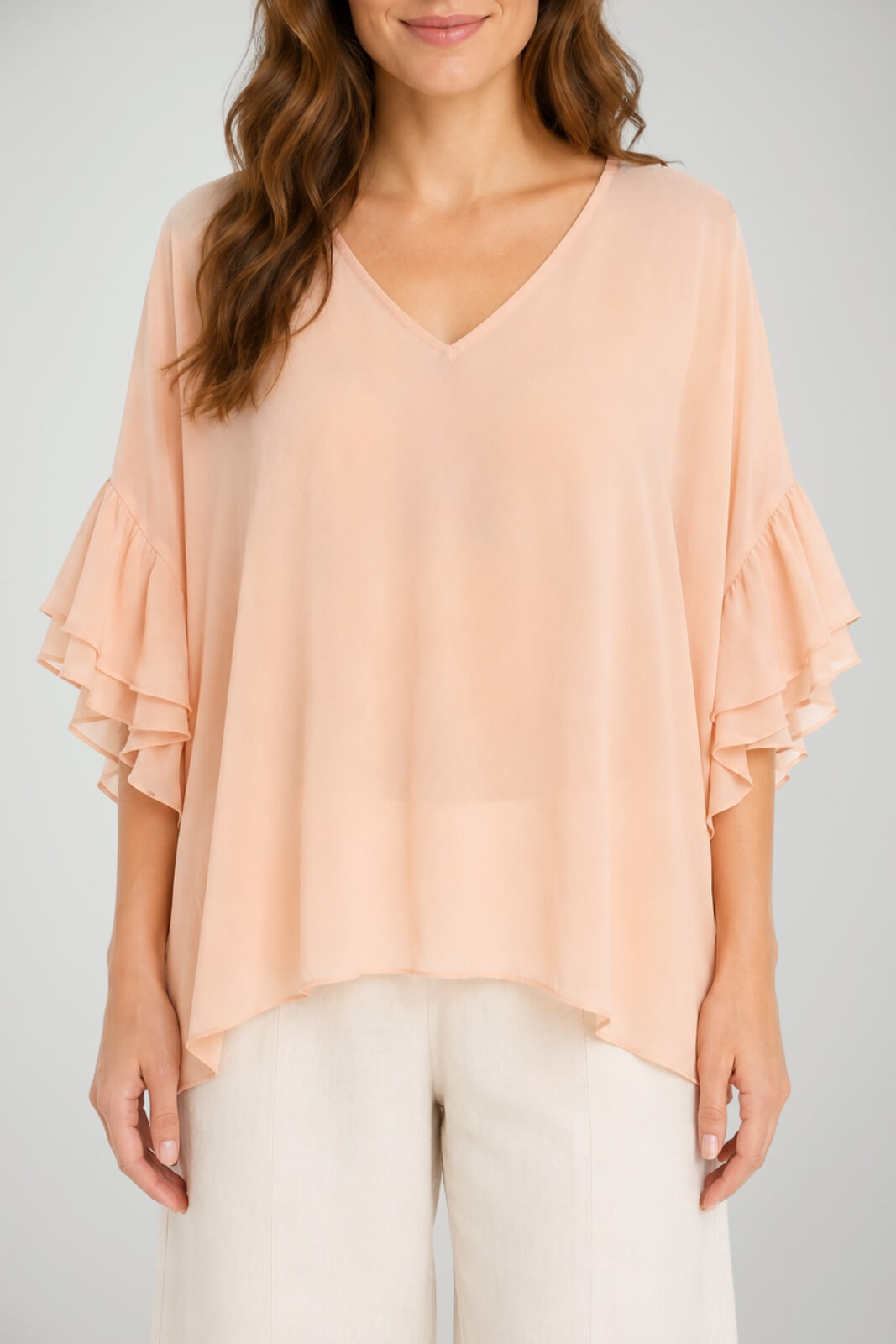 Twinset Milano Blusa Donna con Maniche ad Aletta