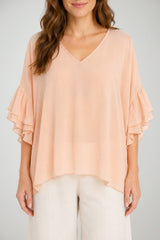 Twinset Milano Blusa Donna con Maniche ad Aletta