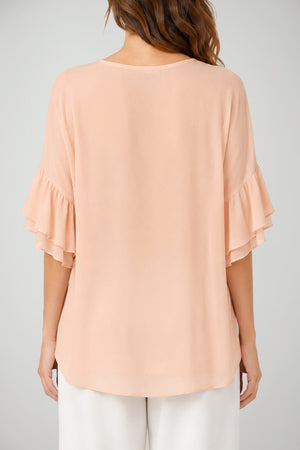 Twinset Milano Blusa Donna con Maniche ad Aletta