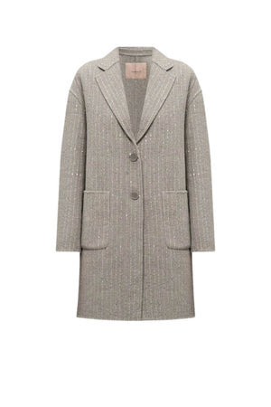 Cappotto Twinset lungo da donna monopetto in lana fronte