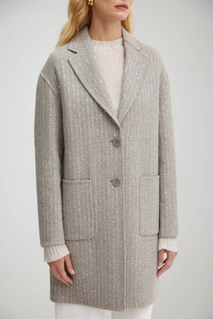 Cappotto Twinset lungo da donna monopetto in lana fronte 1
