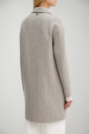 Cappotto Twinset lungo da donna monopetto in lana retro