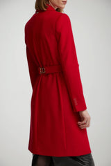 Cappotto Twinset in panno monopetto con cintura retro