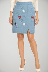 Twinset Milano Gonna in Filo con Ricami