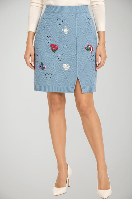 Twinset Milano Gonna in Filo con Ricami