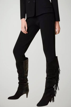 Twinset Milano Pantaloni Donna Vita Alta Slip On con Pinces