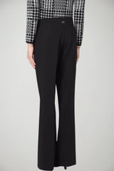 Twinset Milano Pantaloni Donna a Zampa Tinta Unita in Crepe