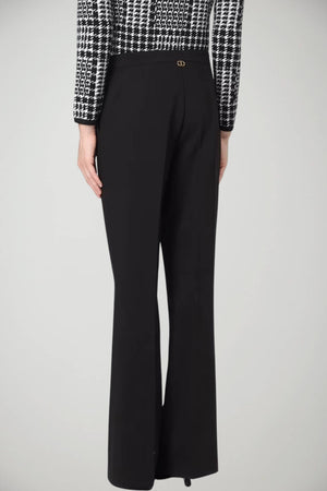 Twinset Milano Pantaloni Donna a Zampa Tinta Unita in Crepe