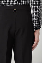 Twinset Milano Pantaloni Donna a Zampa Tinta Unita in Crepe