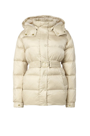 Piumino da donna Twinset con cappuccio e cintura fronte
