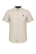 U.S. Polo Assn. Camicia Uomo in lino e cotone a maniche corte