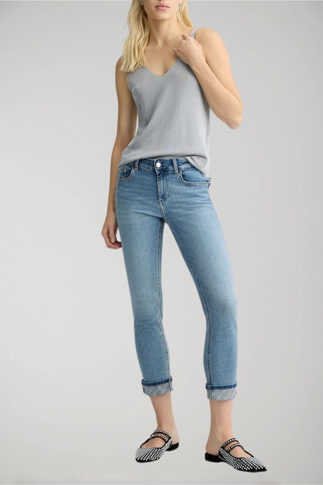 Liu Jo jeans donna skinny con risvolto