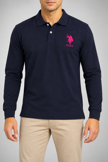 Us Polo Assn Polo Uomo Aust in jersey con maxi logo