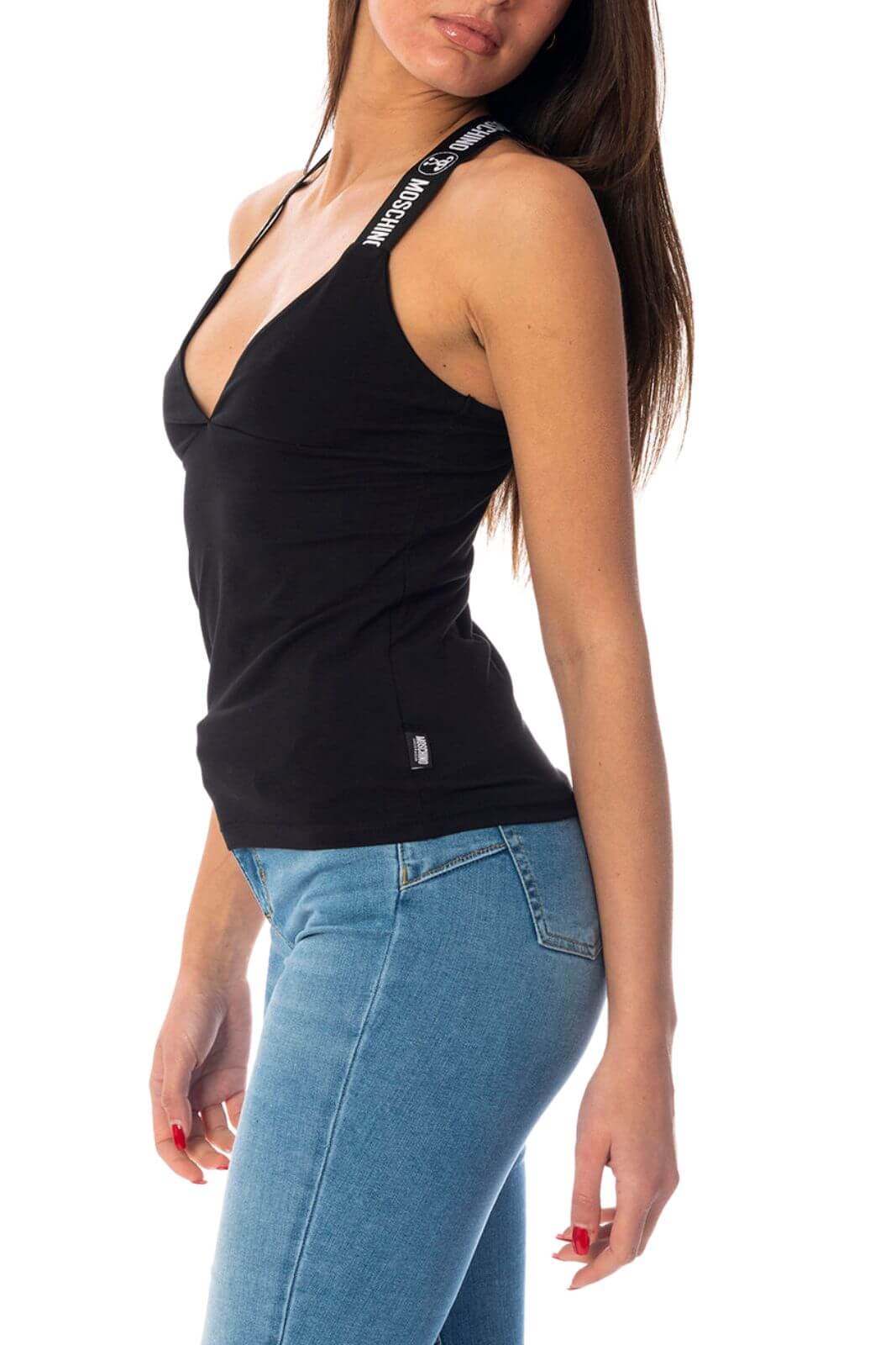 Moschino Underwear top donna con spalle logate