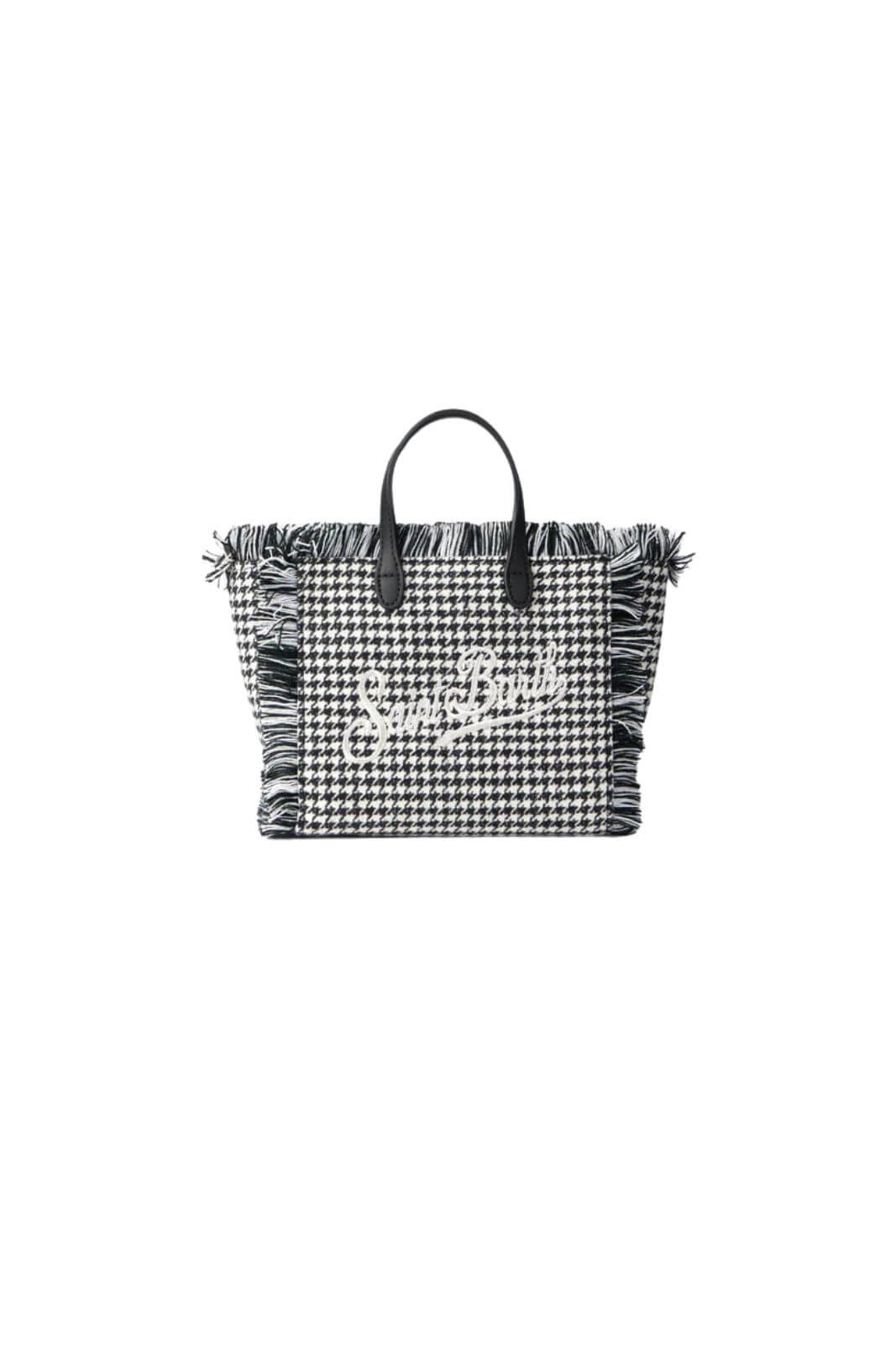 MC2 Saint Barth borsa donna in lana con motivo pied de poule lucido