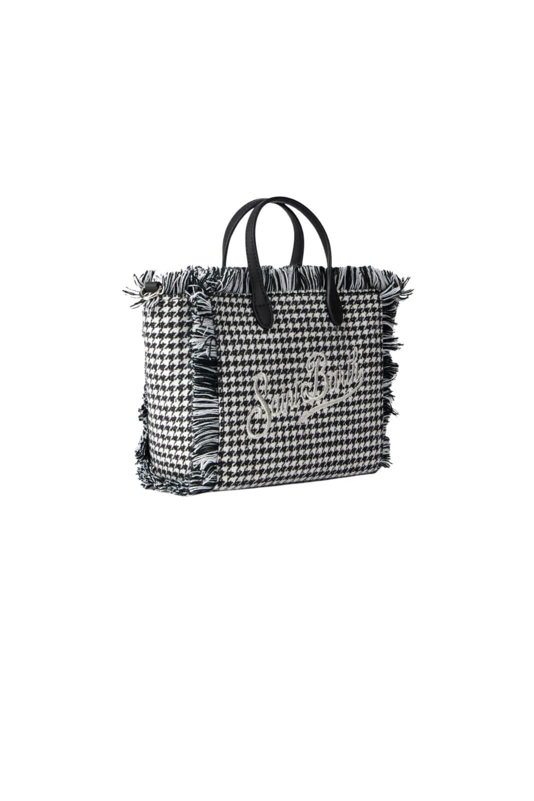 MC2 Saint Barth borsa donna in lana con motivo pied de poule lucido