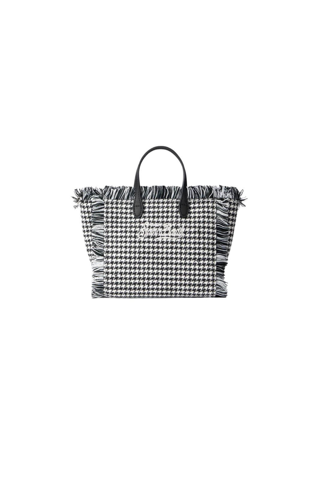 MC2 Saint Barth borsa donna in lana con motivo pied de poule lucido