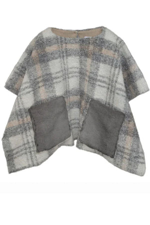 Poncho Magil para niñas con bolsillos de piel sintética