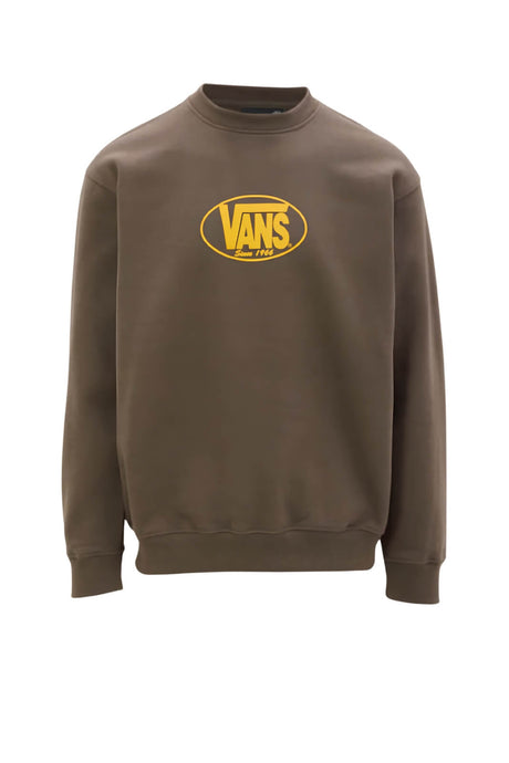 Vans Felpa Uomo Stampa Logo Centrale in Misto Cotone