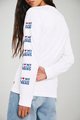 T-shirt da donna Vans a maniche lunghe con stampe retro