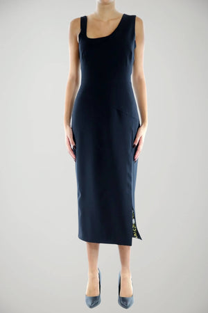 Abito midi smanicato da donna Versace Jeans Couture fronte 1