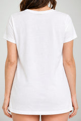 Very Simple T-shirt Donna Rigata con Fondo in Pizzo