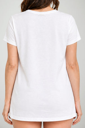 Very Simple T-shirt Donna Rigata con Fondo in Pizzo