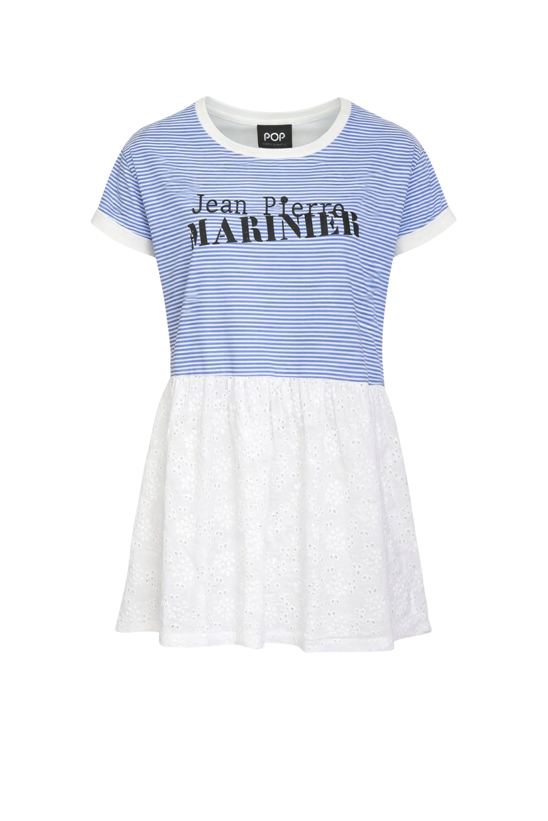 Very Simple T-shirt Donna Rigata con Fondo in Pizzo