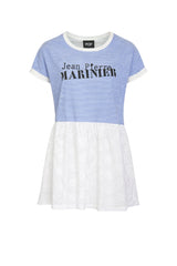 Very Simple T-shirt Donna Rigata con Fondo in Pizzo