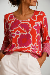 Blusa da donna Very Simple con stampa floreale