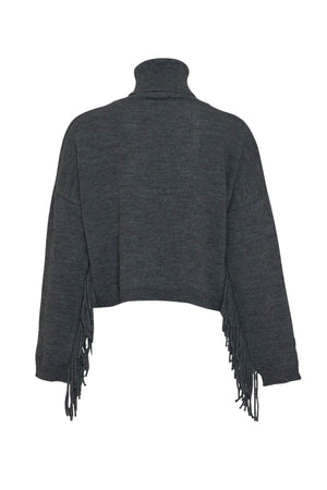 Vicolo dolcevita donna crop con frange