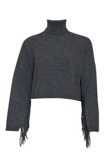 Vicolo dolcevita donna crop con frange