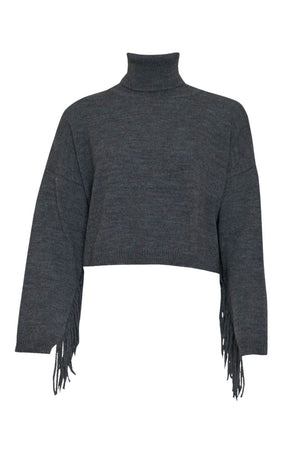 Vicolo dolcevita donna crop con frange