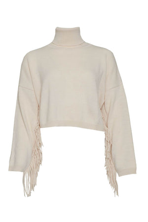 Vicolo dolcevita donna crop con frange
